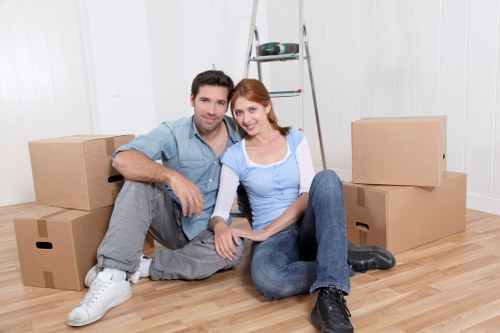 Friendly staff assisting a customer with storage options